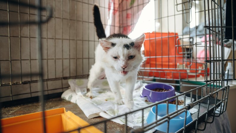 cats in distress indoors