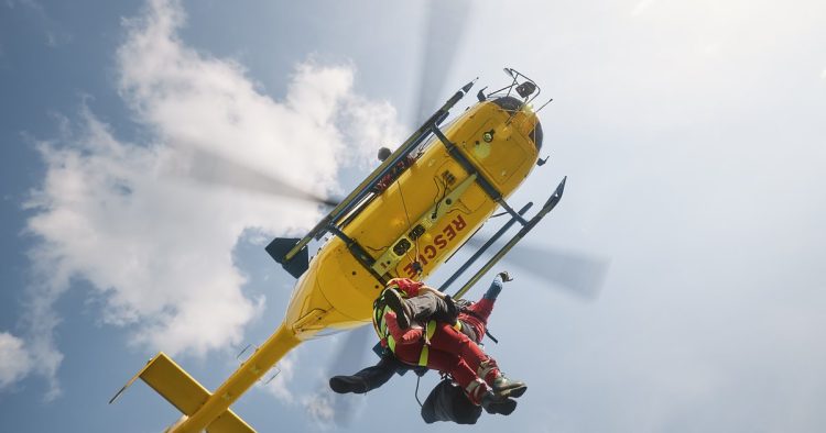 rescue dog helicopter