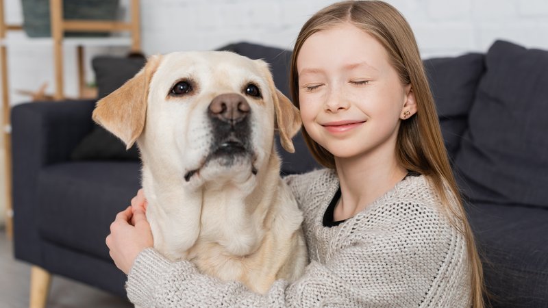 emotional support dog with teenager