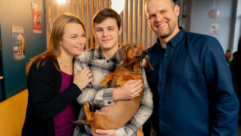 family reunited with dog