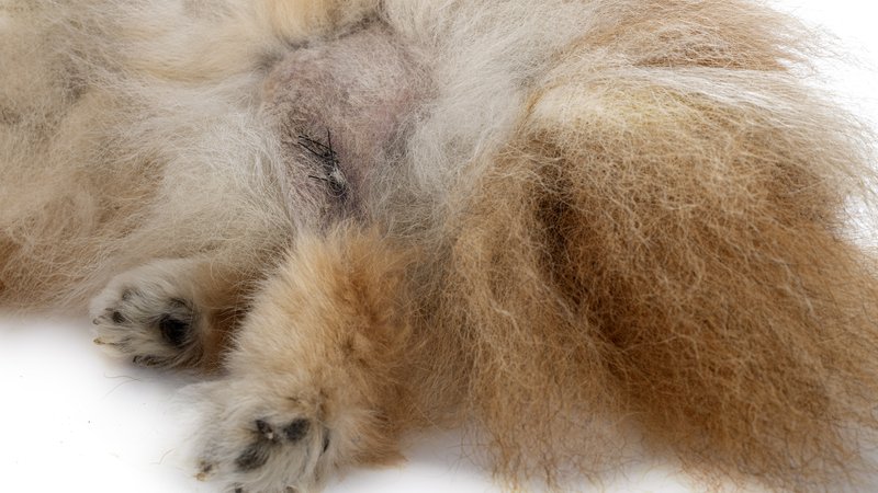 dog close-up belly