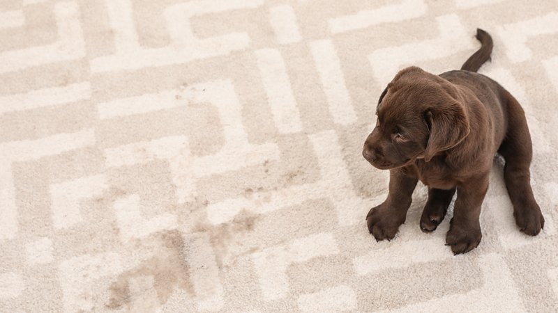 dog hair on carpet close-up