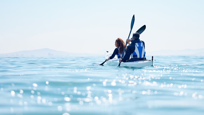 kayak drifting at sea