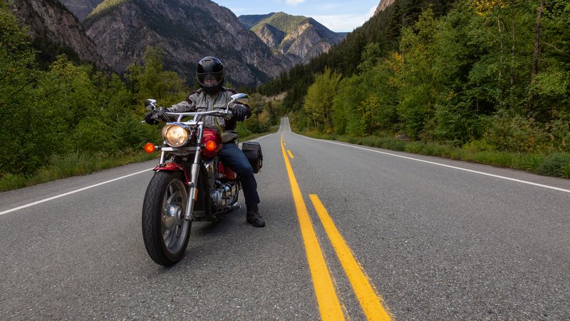 motorcycle stopped on road