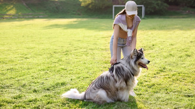 soccer player with dog on field