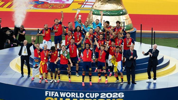 FIFAAH-306525 President Donald J. Trump and First Lady Melania Trump attend the FIFA World Cup Final