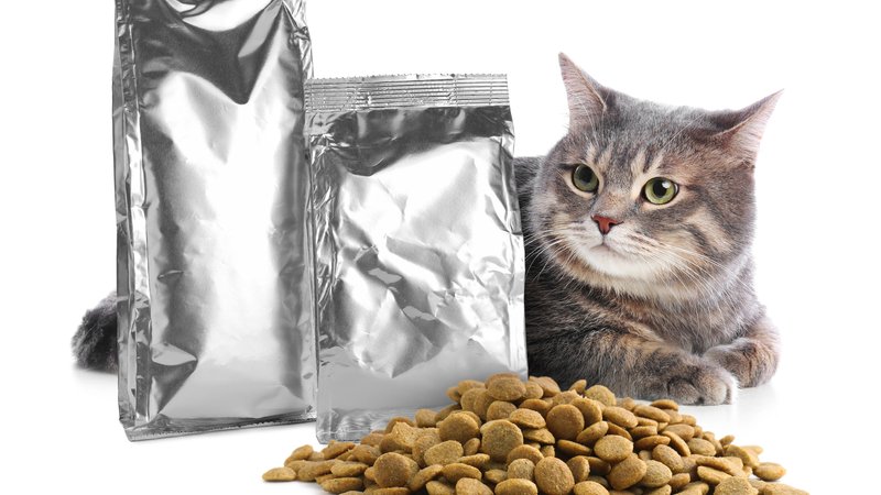 cat food packaging close-up