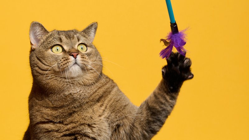 cat playing with toy