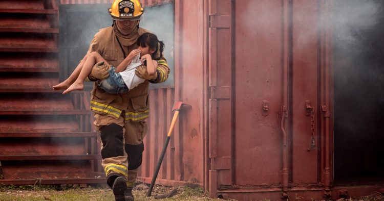 rescued dog firefighter